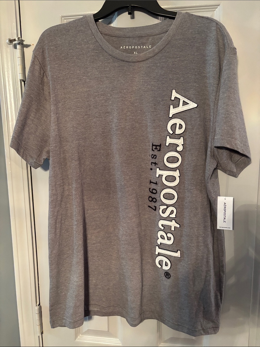 Aeropostale Gray Vertical Logo Tee NWT